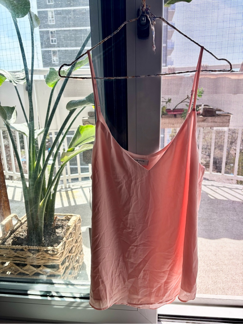 Babaton by Aritzia Blush Pink Everly Vneck Camisole NWT MEDIUM Adjustable Straps